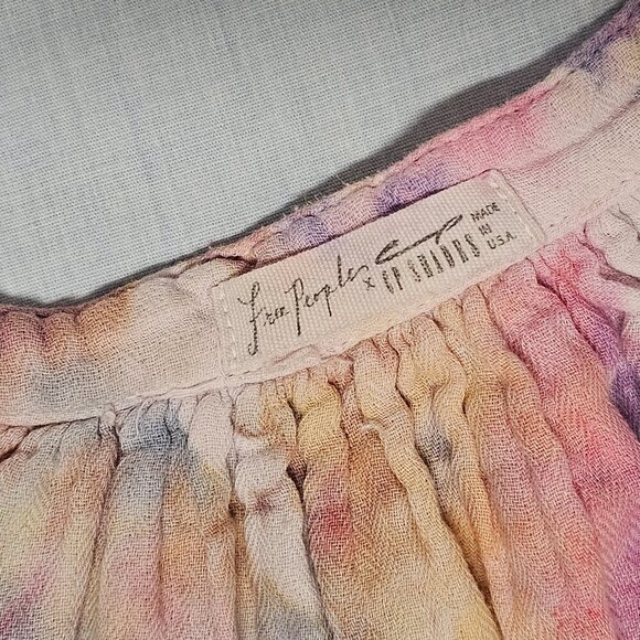 Free People x CP Shades Boho Tied Dye Top Blouse Shirt Women Size M Cotton 1 - Picture 4 of 12